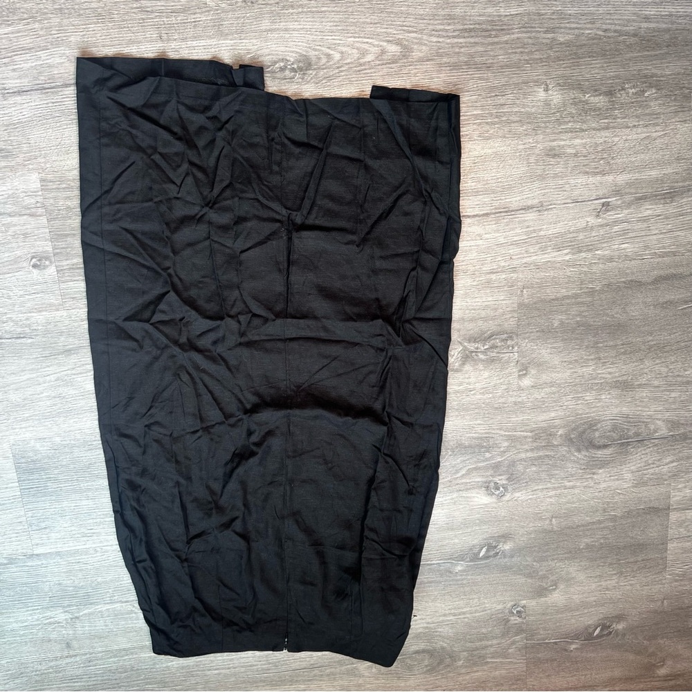 Jason Wu black faux wrap midi skirt linen lined slit tie‎ NWOT Size 6 - Picture 11 of 11